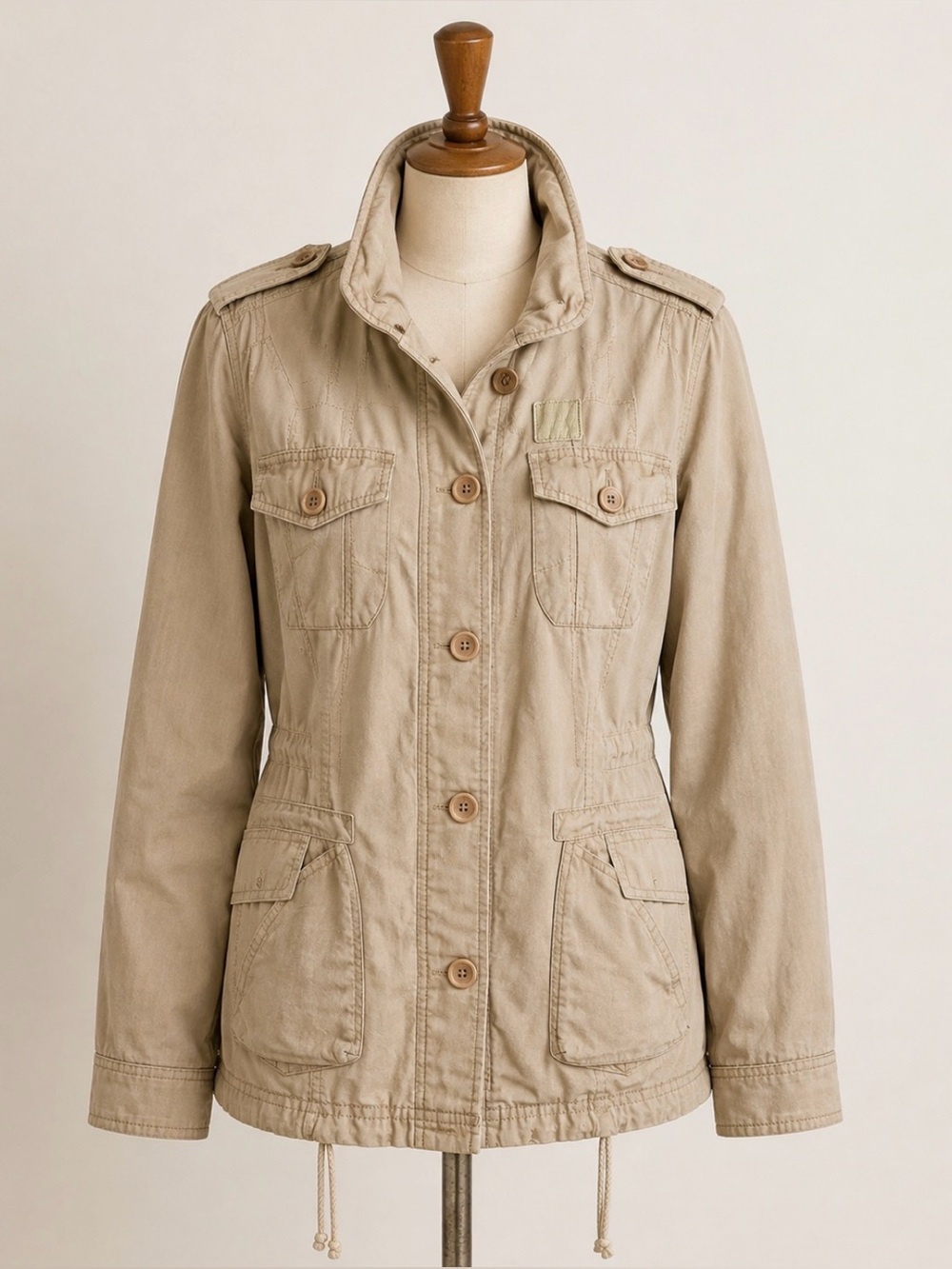 Early 2000s tan Strauss military style jacket